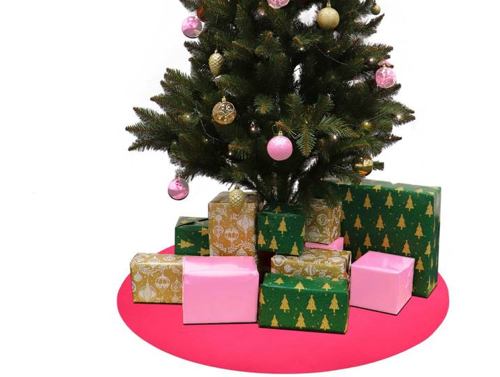 Baumteppich Weihnachtsbaum & Adventskranz Unterlage REVExpo , Made in Belgium , pink, H:5mm Ø:100cm, Polypropylen (PP), PRIMAFLOR-IDEEN IN TEXTIL, Teppiche, Baumteppich, in 3 Grössen, Uni-Farben, Filzunterlage, rutschsicher, Weihnachten