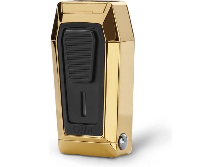 Colibri Quantum Gas Aansteker Windproof - Triple Jet Flame - V-Cut Sigarenknipper - Navulbaar - Goud