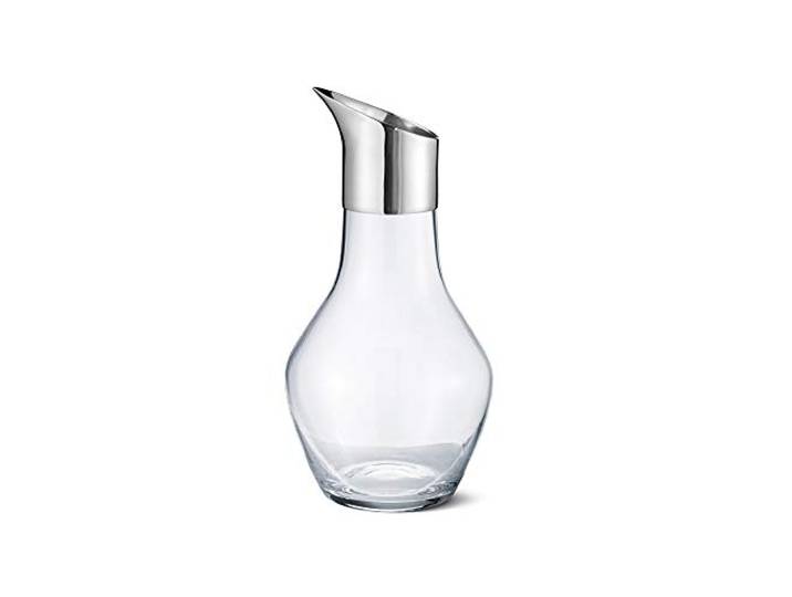 Georg Jensen 10013571 Sky Wasser Krug, Glas, Edelstahl, silberfarben