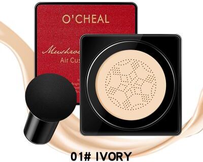 Perfect Picks Market OCHEAL Mushroom Head BB Cream Foundation Face Makeup Concealer & Cushion Compact 01 Ivory Red