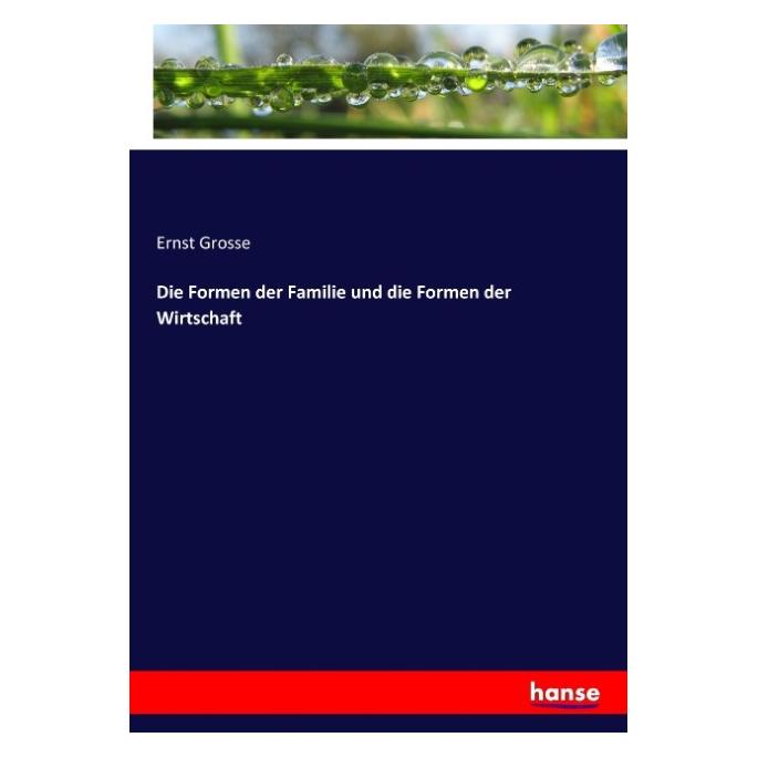 Hansebooks Die Formen der Familie und die Formen der Wirtschaft (Deutsch, Softcover, Ernst Grosse) (55872764)
