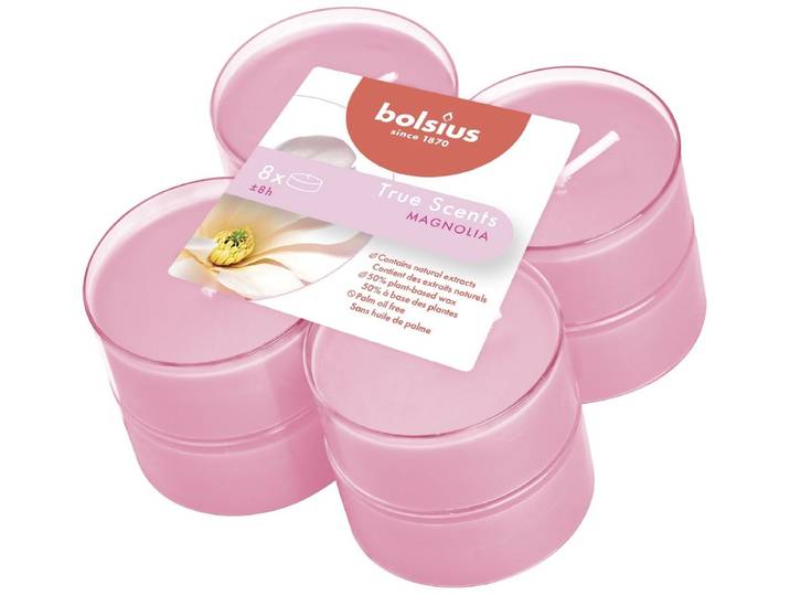 Bolsius Maxi Waxinelichtjes True Scents Magnolia 8 Stuks