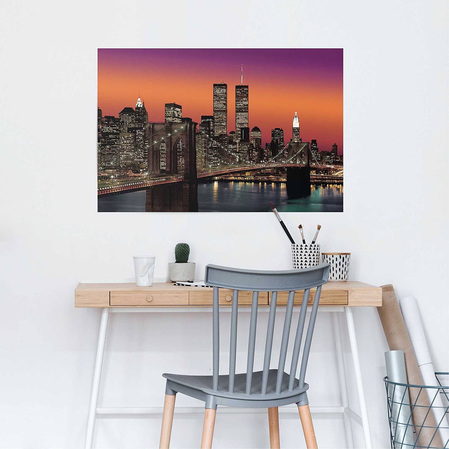 home24 Poster New York, Oranje, Papier, 61 x 92 cm