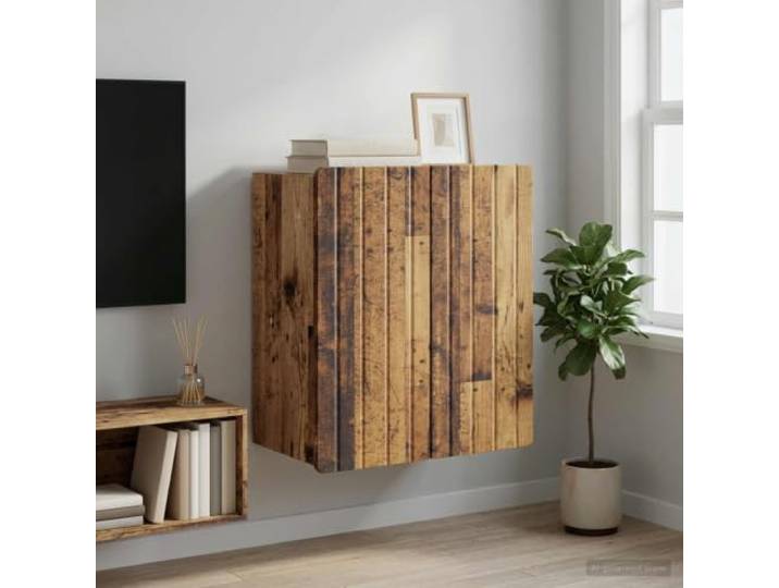 HPUYRFG Wandschrank Altholz 59 x 31 x 64 cm Holzwerkstoff Vintage Look, Pendeltüren, Regale, Wohnzimmer, Holzwerkstoff
