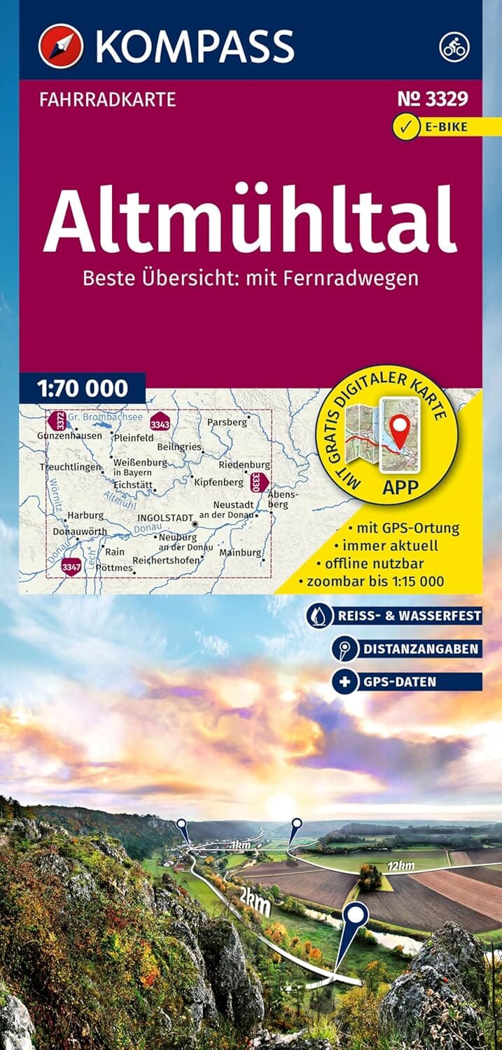 Carte cycliste n° F3329 - Altmühltal (Allemagne)   Kompass