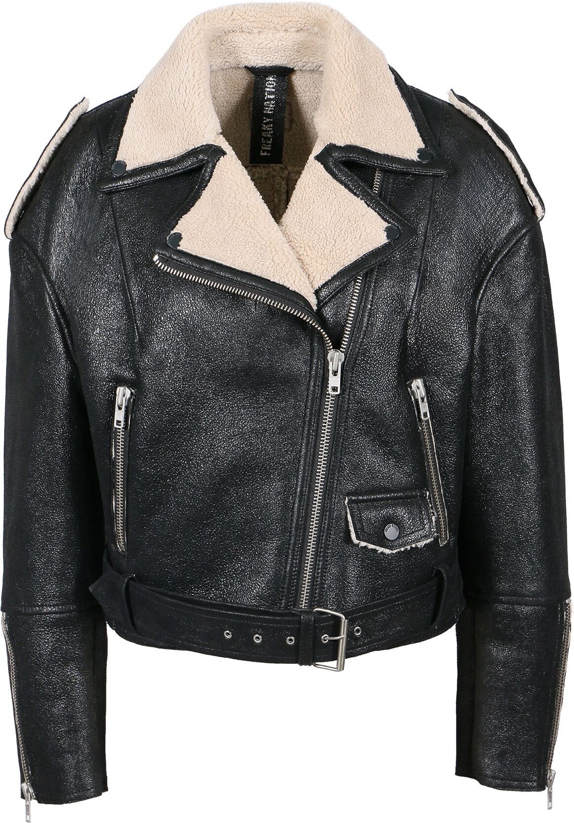 Lederjacke FREAKY NATION "Be First-FN", Damen, Gr. S (36), schwarz, Oberstoff: 100% Leder. Futter: 100% Polyester, normal, Jacken Lederjacke