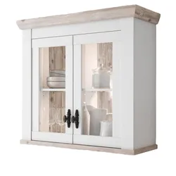 HÄNGESCHRANK weiß Pinie Landhaus, Küchenschrank hängend 92 x 85 cm, Soft-Close