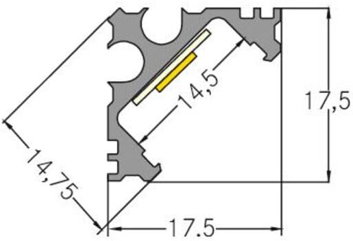 brumberg Profilé d’angle LED en aluminium 2000 mm 53703260 (53703260)