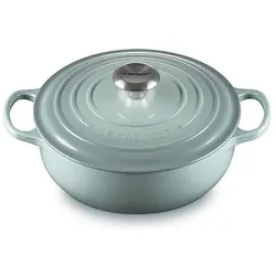 Le Creuset Sauteuse Signature Runde Meersalz, Pfanne + Kochtopf, Grau, Blau