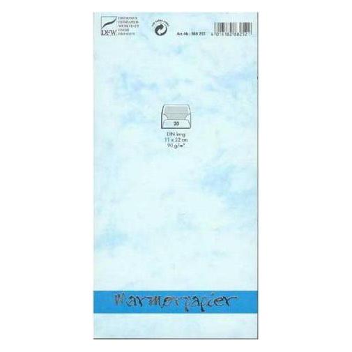 Prona Briefhülle Dl/20 blau marmoriert (20x) (880252)