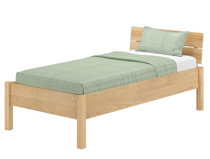 Metallfreies Einzelbett Esche Massivholz 90 x 200 cm
