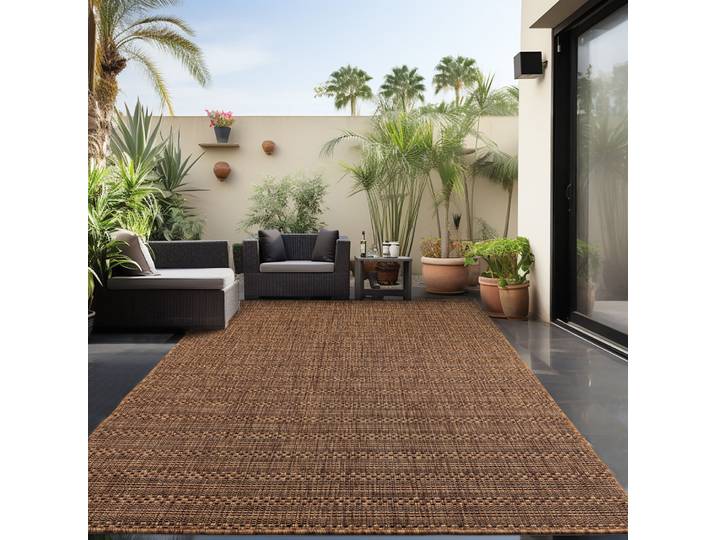 Outdoorteppich AYYILDIZ TEPPICHE ZAGORA 4513 , braun (kupferfarben), B:80cm H:5mm L:150cm, Polypropylen, Teppiche, Outdoorteppich, Läufer, Pflegeleicht, Strapazierfähig, In- und Outdoor geeignet