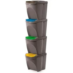 Prosperplast Abfalltrennbehälter SET5, Abfalleimer, Blau, Grau