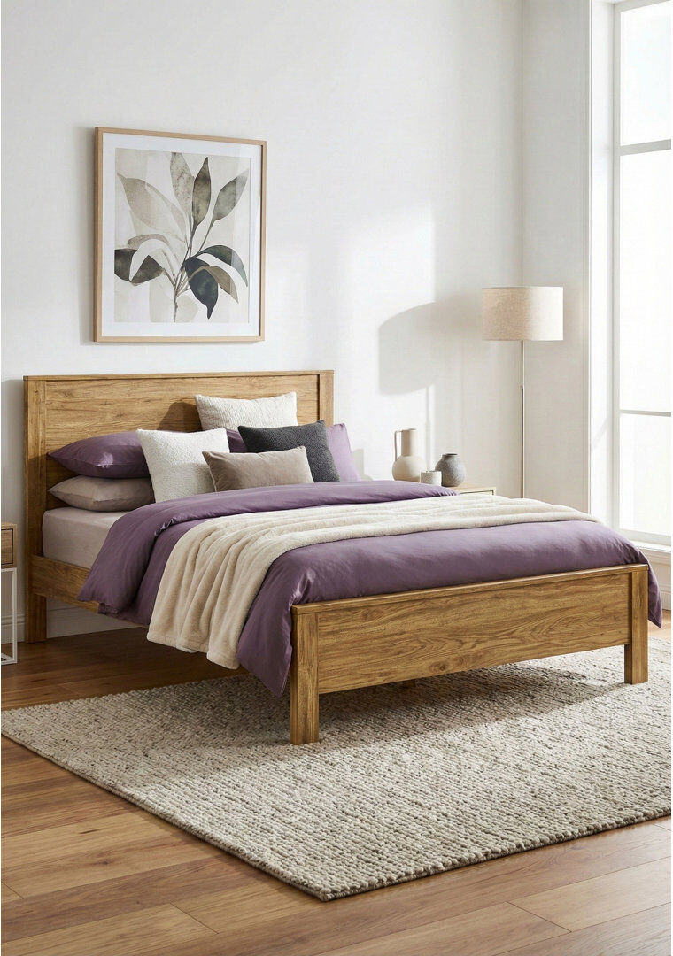 17 Stories Solid Wood Bed Frame Brown Kingsize (5')