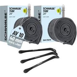 2er Set Schwalbe Schlauch AV10 40mm (24") 40/62-507 Modell 2026 + Reifenheber