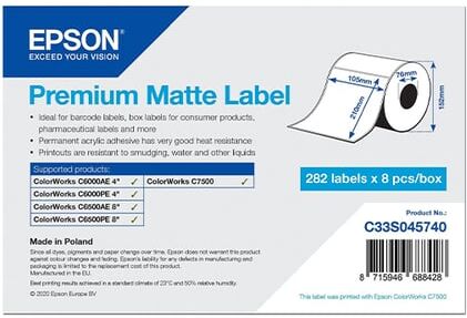 Epson C33S045740 etiqueta mate 105 x 210 mm