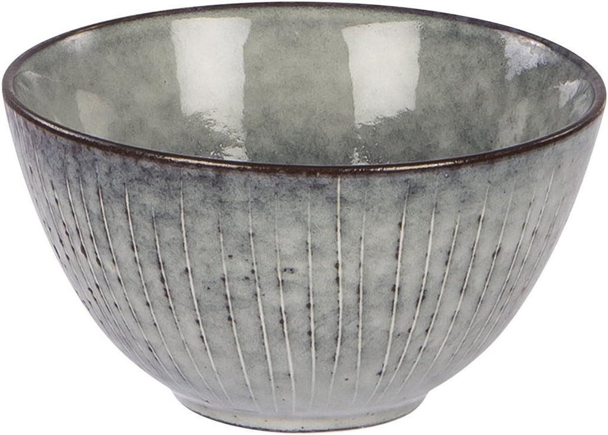Nordic Sea Handgemaakte Keramische Serveerkom - Blauw Grijs - B: 15 cm, D: 8 cm