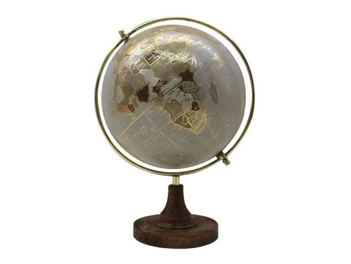 Globe - ORIGEN Home Decor - Planisphere - Gris - 32x23x20cm - Design Contemporain