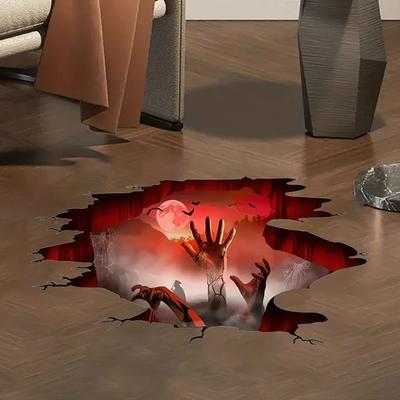 Inspire Essentials 3D Ghost Hand Halloween Wall Sticker Scary Halloween Wall Decoration red