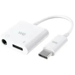 We-Vibe WE Adaptateur USB C vers USB C et Jack femelle 3,5mm, adaptateur 2 en 1 charge e, Audio Adapter, Schwarz