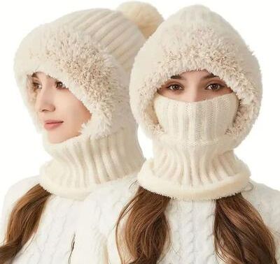 ForAllApparel Motorcycle Winter Head Gear That Shields Ears & Neck From Wind, Fleece Lined Riding Head Cover beige