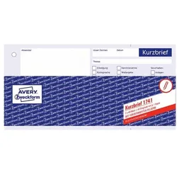 Avery Zweckform Formularbuch »Kurzbrief« (2-fach) gelb, 21x9.9 cm