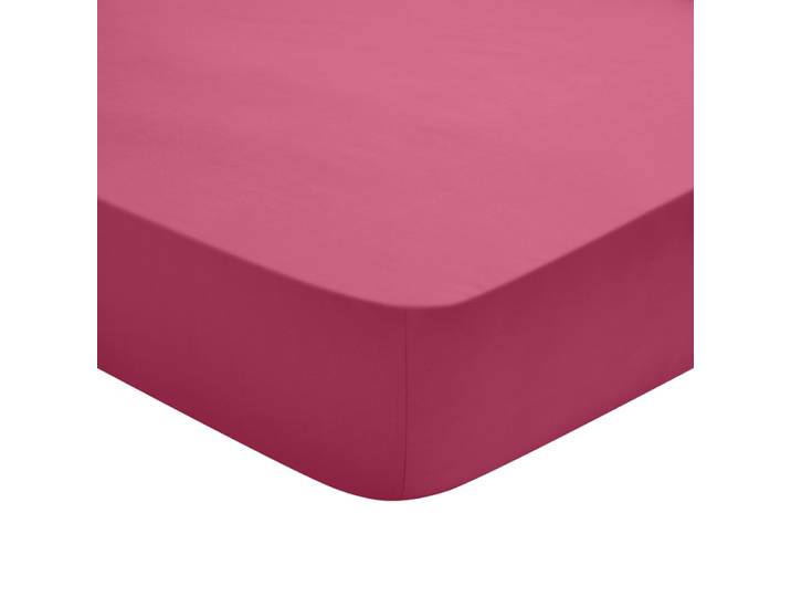 Drap housse coton fuschia 160x200 cm