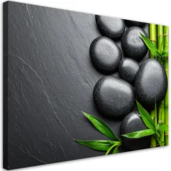 LEINWANDBILD Zen-Steine Bambus 90x60cm