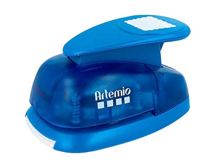 5 cm grote Artemio motiefpons, hoekige rozet, blauw