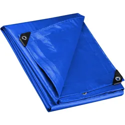 Wiltec, Abdeckplane, Abdeckplane wetterfest blau 5x4m PE Plane mit Ösen 240g/m2 Gartenplane (5 x 4 m)
