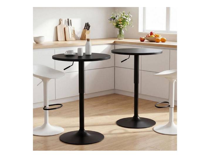 LuxusKollektion Bartisch 2er Set Bartisch 2in1 Höhenverstellbar 60cm Schwarz (2-St)