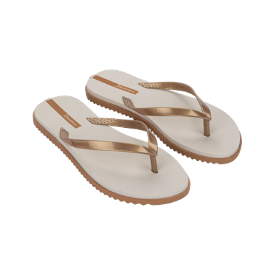 Zehentrenner IPANEMA "IPANEMA RIO", Damen, Gr. 38, gold (beige, gold), Synthetik, Schuhe Zehentrenner, mit profiliertem Laufsohlenprofil, mit Gummilaufsohle