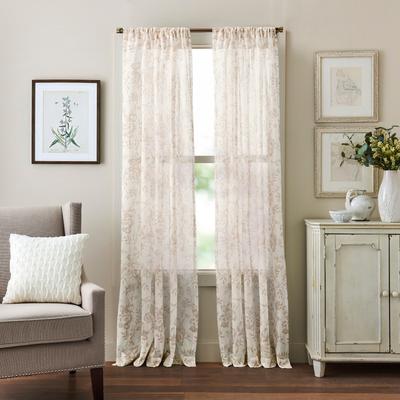 Martha Stewart Etched Floral Curtain Panel Pair
