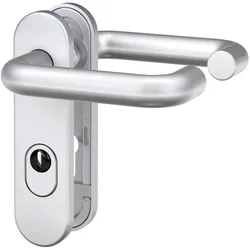 BASI, Türgriff + Türgarnitur, 7529-0701, Schlüssellose Türdrückergarnitur, Stahl, Aluminium, Beidhändig, DIN 1