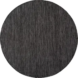 TEPPICH Flachgewebe, Outdoor, Fußbodenheizung-geeignet, VIGOLENO in Anthrazit, Ø 160 cm