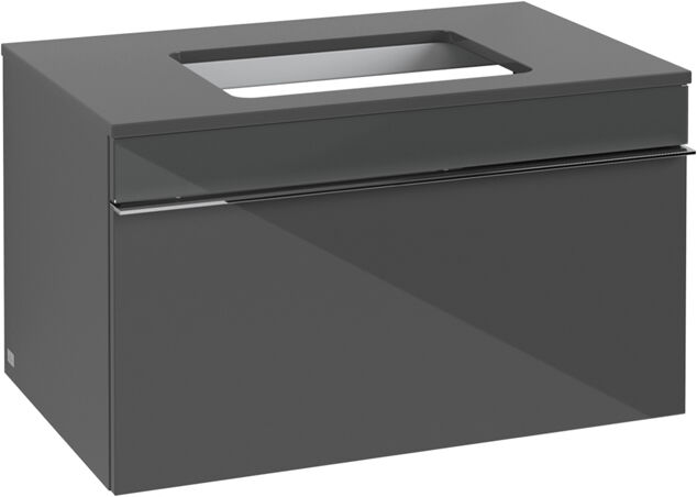 Villeroy und Boch Villeroy & Boch Venticello Villeroy & Boch Venticello A94501RA 75,7x43,6x50,2cm, verre Glossy Grey , poignée Glossy Grey