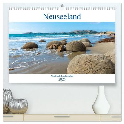 Neuseeland - Wandelnde Landschaften (hochwertiger Premium Wandkalender 2026 DIN A2 quer), Kunstdruck in Hochglanz