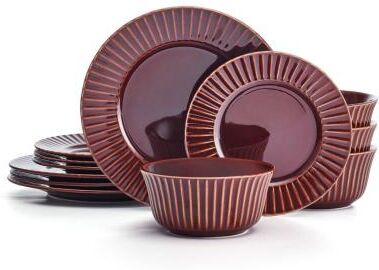 Pfaltzgraff Dannie Red 12-Piece Dinnerware Set, Service for 4
