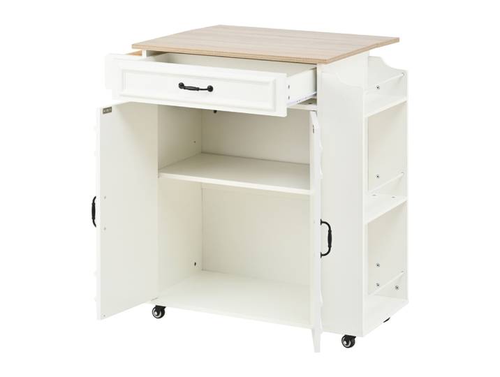 Chariot de cuisine multifonctionnel à roulettes Étagère de cuisine pliable avec porte-serviettes et porte-épices Chariot de rangement mobile robuste pour la cuisine