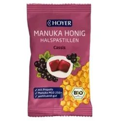 Hoyer Manukahonig Halspastillen Cassis bio