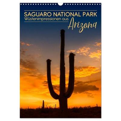 SAGUARO NATIONAL PARK Wüstenimpressionen aus Arizona (Wandkalender 2027 DIN A3 hoch), CALVENDO Monatskalender