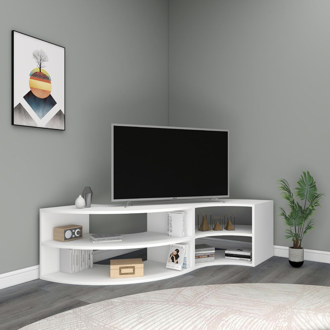 Union Rustic Corner TV Stand for TVs up to 78" White 78"