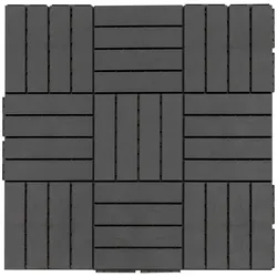 Outsunny 9er Set Terassenfliesen Balkon Patio 30x30 cm Bodenbelag Innen Außen Kunststoff Schwarz