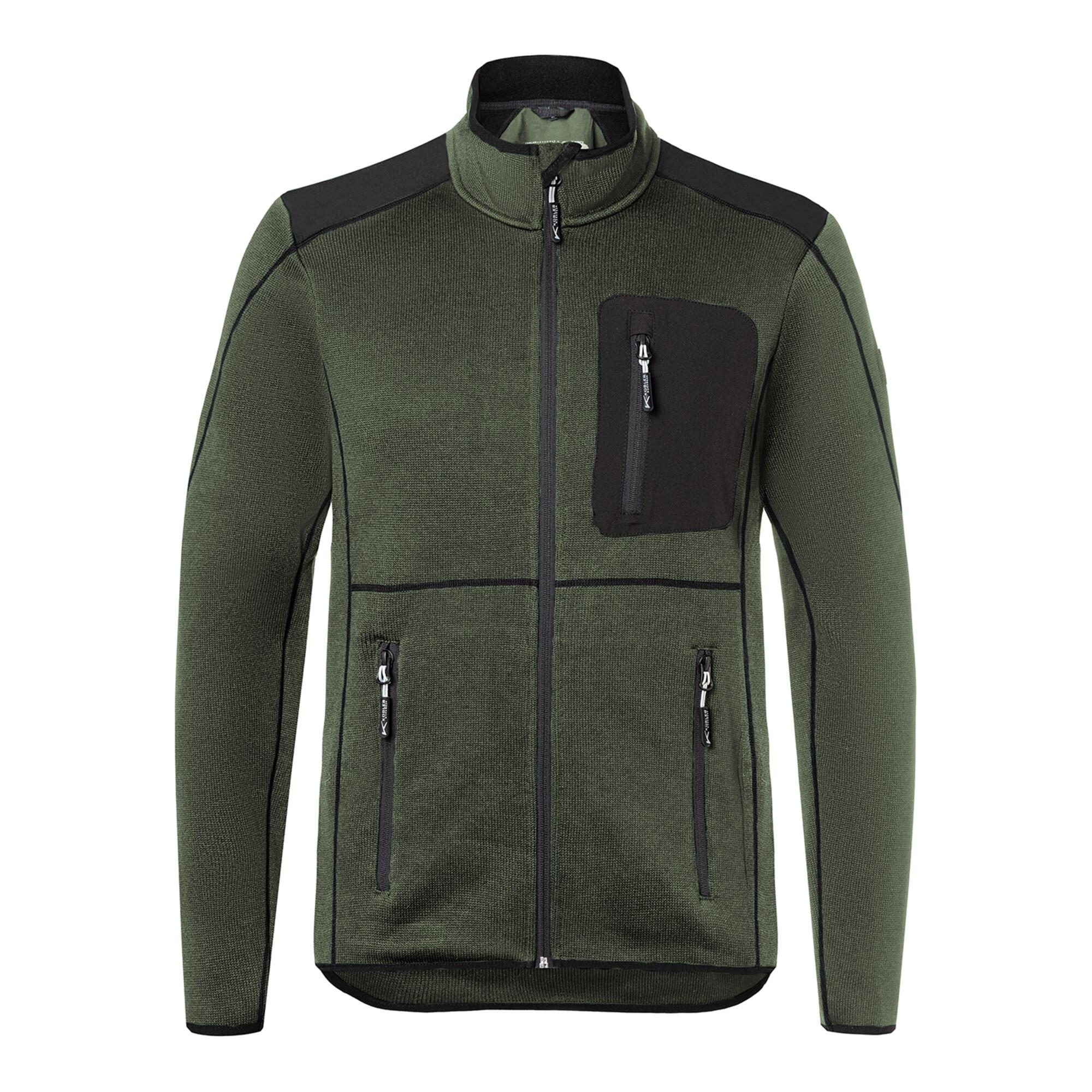 Strickjacke oliv/schwarz Form 1443 Größe XL ; Kübler Workwear (1443 6339-6699-XL)