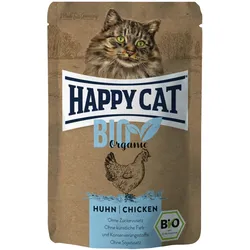 HAPPY CAT BIO Organic 85 Gramm Katzennassfutter 12 x 85 Gramm Huhn