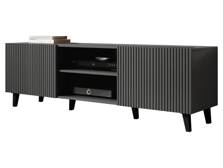 MIRJAN24 TV-Schrank Vamos Grey 150 (mit 2 Türen) Fronten gefräst, L: 150 cm
