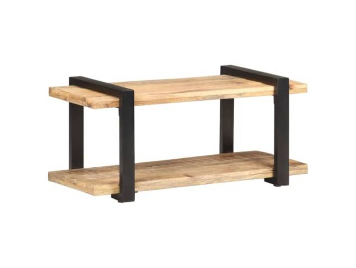 LMTYOENFG TV-Schrank Industriell 90x40x40cm Mangoholz Fernsehtisch Industrieller Lowboard Fernsehtisch aus massivem Holz und Metall für Schlafzimmer oder Wohnzimmer.