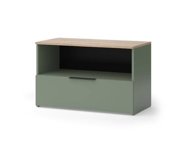 Vicco Kommode Wido, Grün, 80 x 50 cm mit 1 geschlossenem Fach, geeignet zur Aufbewahrung von Haushaltsgegenständen