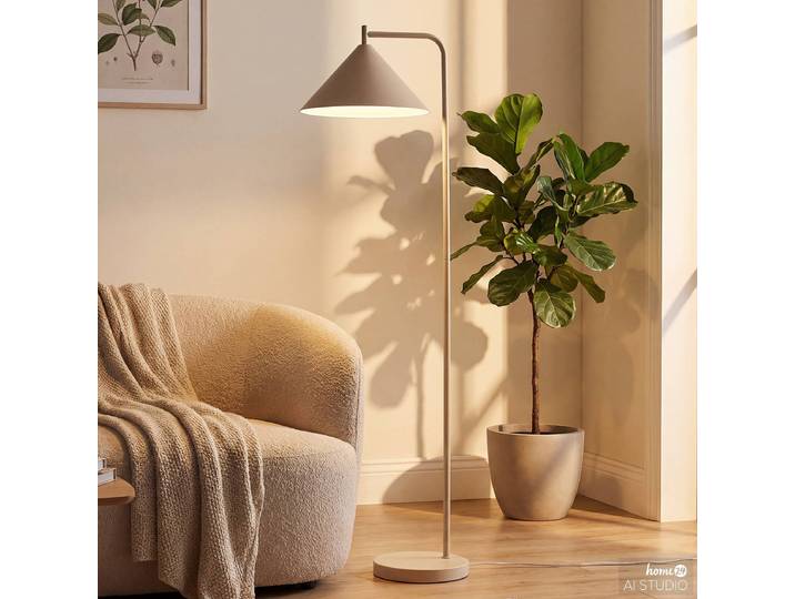 Lampadaire QIORA 35 x 150 x 47cm Beige Fer, thermolaqué E27