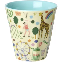 RICE Mittelgroßer Melamin Kinderbecher Fun Fair, mint - 250 ml Ø 9 cm, Höhe 9 cm